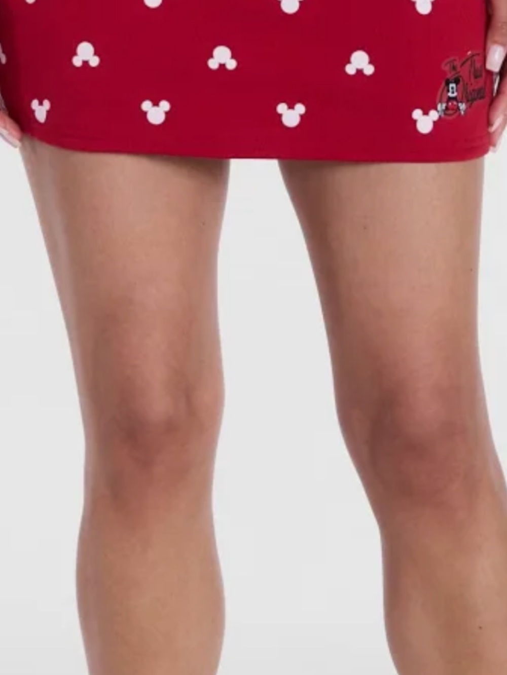 Disney Red Mini Skirt with White Mickey Head Print
